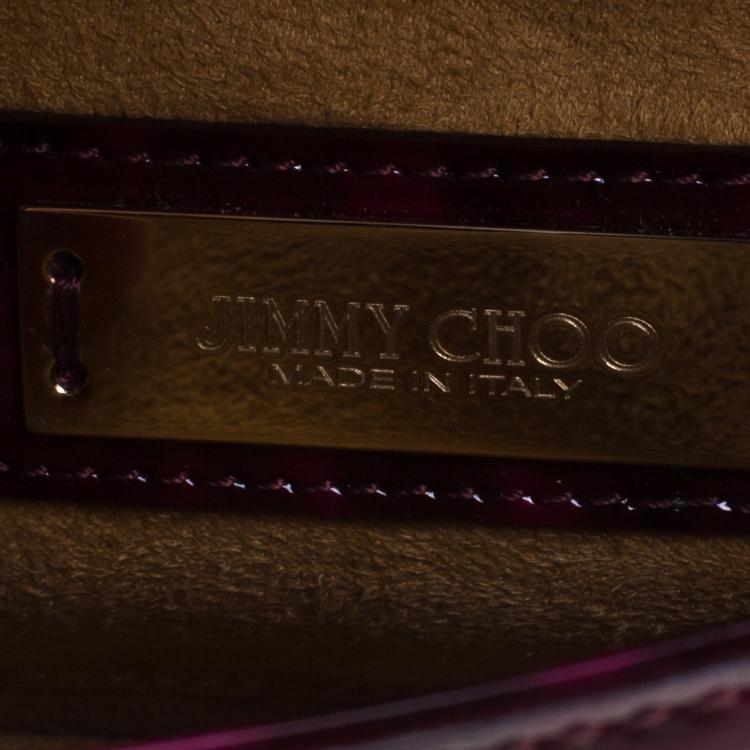 Jimmy Choo Garnet Patent Leather Rebel Crossbody Bag