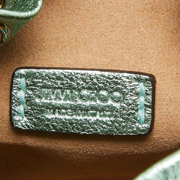 Pre Owned Jimmy Choo Mint Green Leather BonBon Ring Handle Bag
