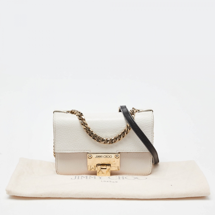Pre Owned Jimmy Choo White Leather Rebel Crossbody Bag