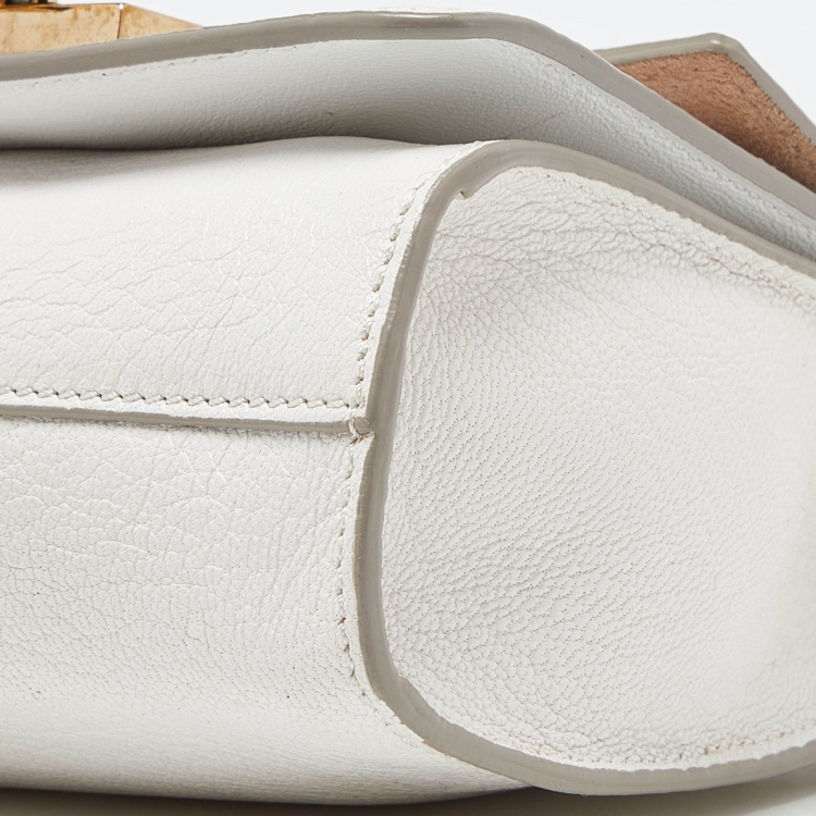 Pre Owned Jimmy Choo White Leather Rebel Crossbody Bag