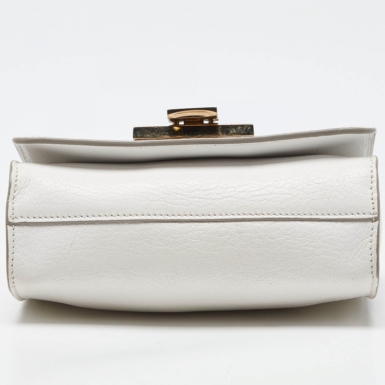 Pre Owned Jimmy Choo White Leather Rebel Crossbody Bag
