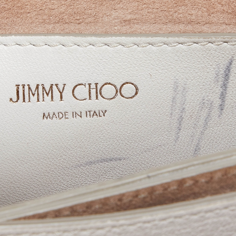 Pre Owned Jimmy Choo White Leather Rebel Crossbody Bag