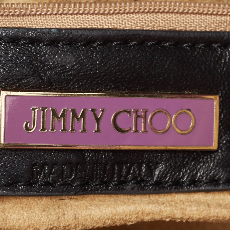 Pre Owned Jimmy Choo Black Calfhair and leather Chandra Clutch