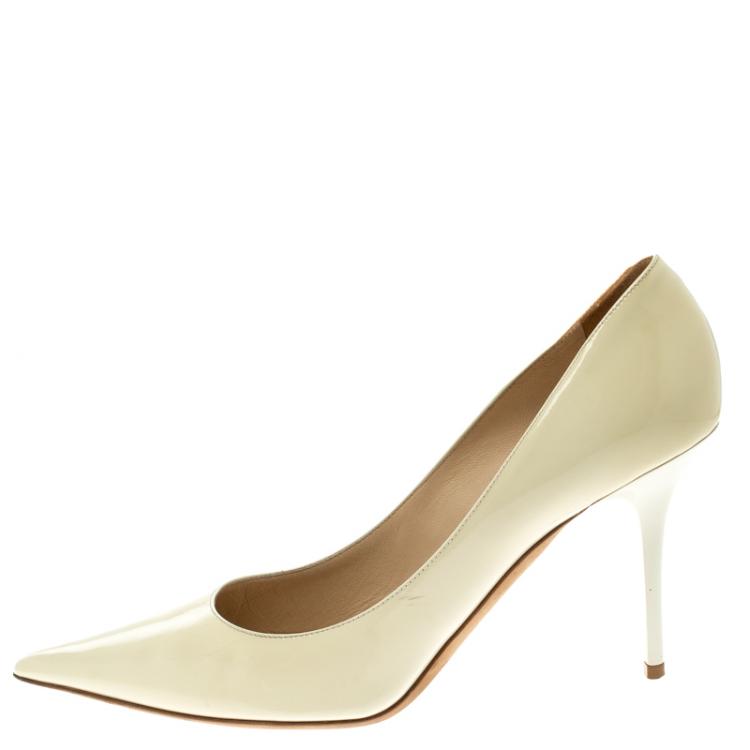 Pre Owned Jimmy Choo Pearl Patent Anouk Pointed Pumps Size 39