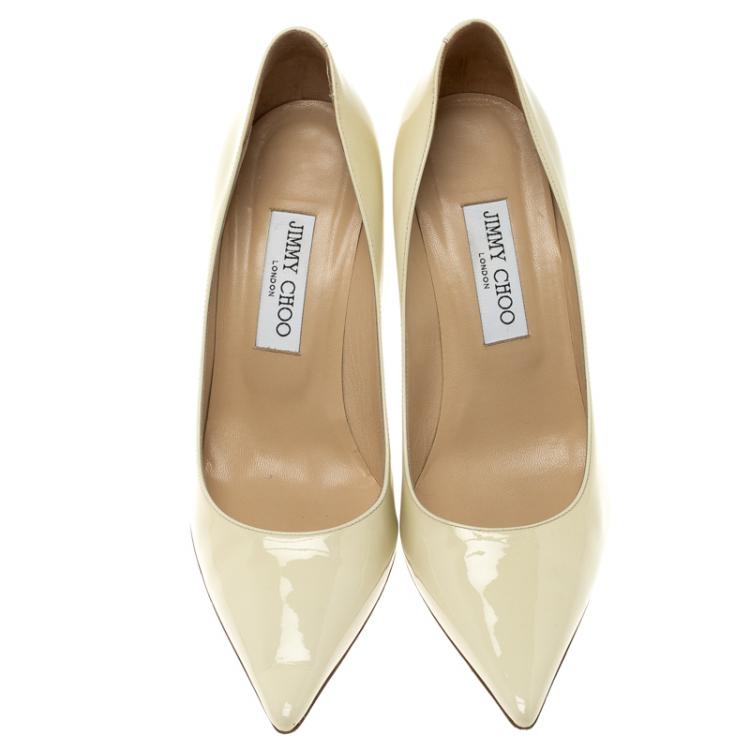 Pre Owned Jimmy Choo Pearl Patent Anouk Pointed Pumps Size 39