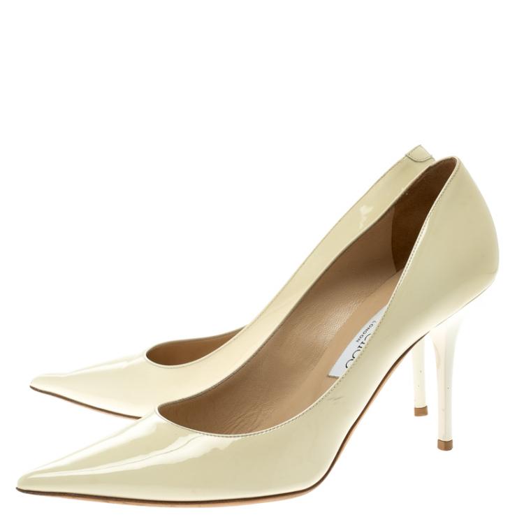 Pre Owned Jimmy Choo Pearl Patent Anouk Pointed Pumps Size 39