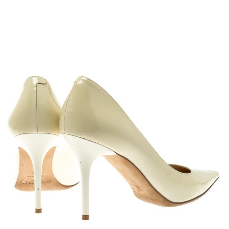 Pre Owned Jimmy Choo Pearl Patent Anouk Pointed Pumps Size 39