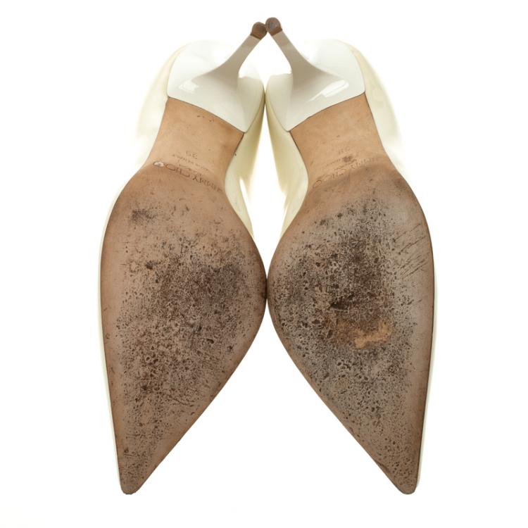 Pre Owned Jimmy Choo Pearl Patent Anouk Pointed Pumps Size 39