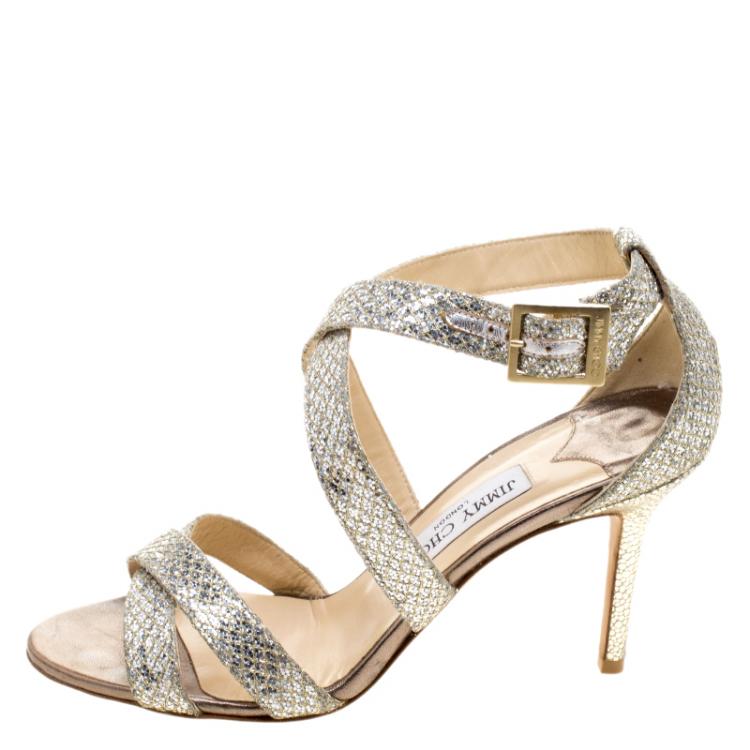 Jimmy choo lottie discount glitter strappy sandals