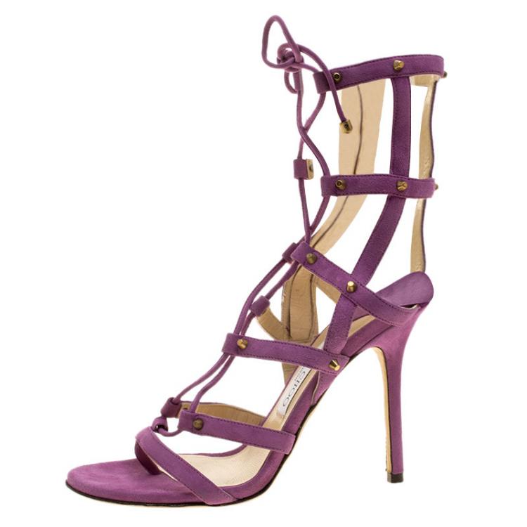 Womens Jimmy Choo purple Azia 95 Calfskin Heeled Sandals | Harrods #  {CountryCode}
