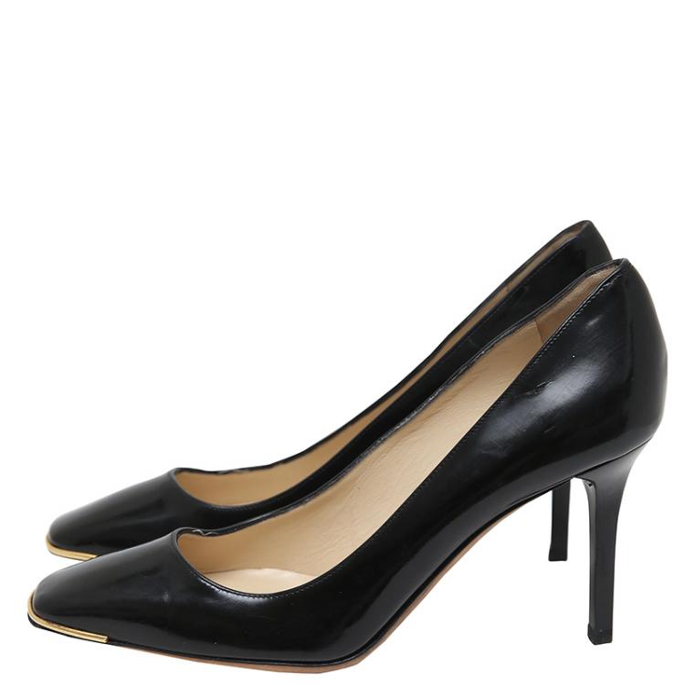 Pre Owned Jimmy Choo Black Patent Leather Pumps Size 36