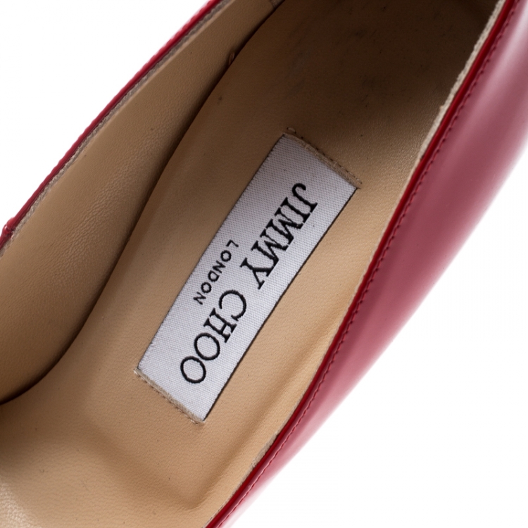 Pre Owned Jimmy Choo Red Patent Leather Anouk Pumps Size 36