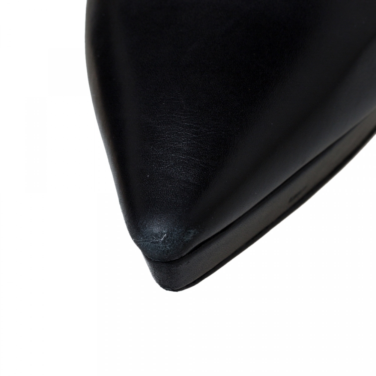 Pre Owned Jimmy Choo Black Leather Pointed Toe Pumps Size 39