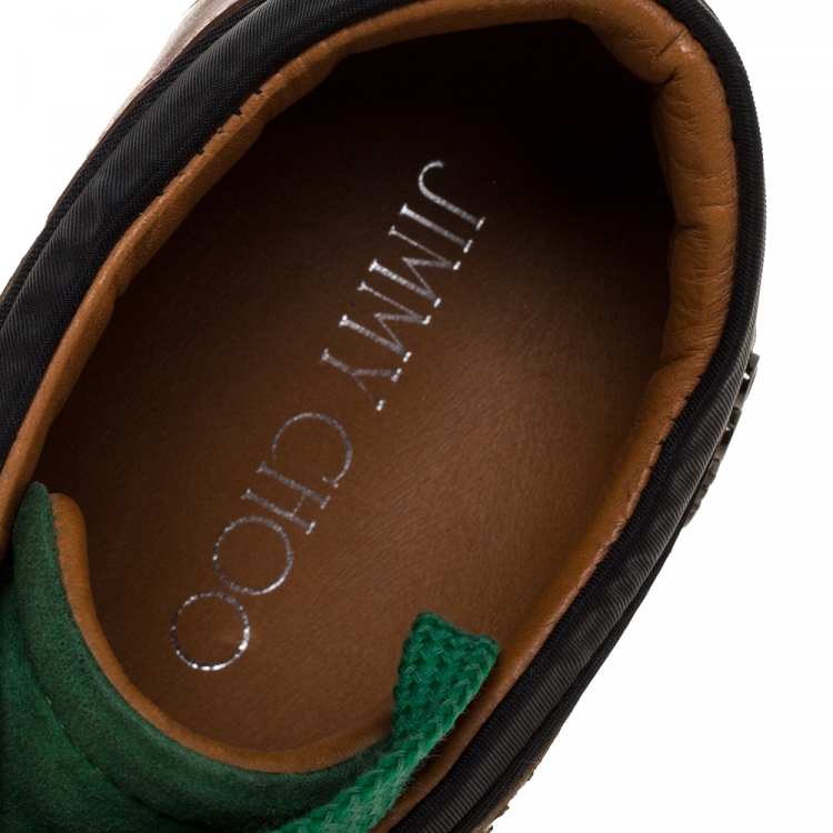 مملوكة مسبقًا Jimmy Choo Multicolor Leather, Suede and Fabric London Sneakers Size 37