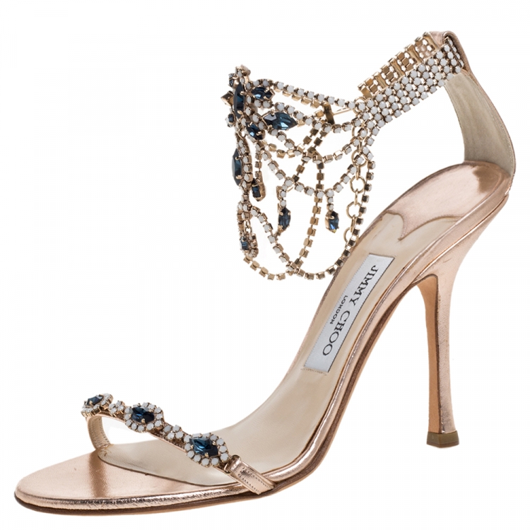 jimmy choo rose gold shoes