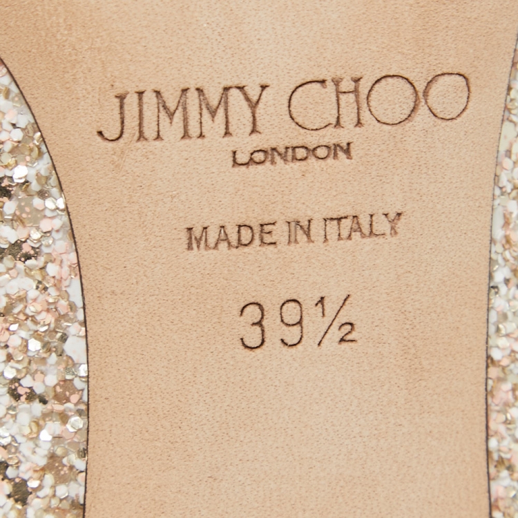 مملوكة مسبقًا Jimmy Choo Metallic Coarse Glitter Romy Pumps Size 39.5