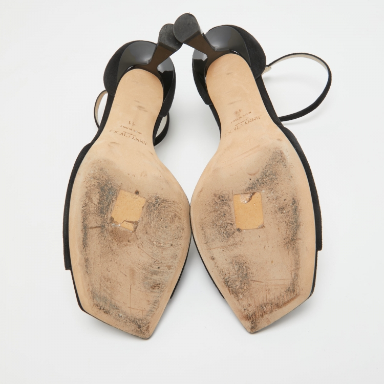 Pre Owned Jimmy Choo Black Suede Reon Sandals Size 41