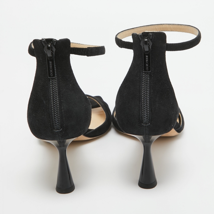 Pre Owned Jimmy Choo Black Suede Reon Sandals Size 41