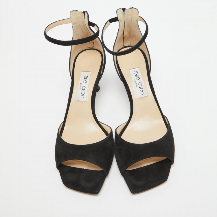 Pre Owned Jimmy Choo Black Suede Reon Sandals Size 41