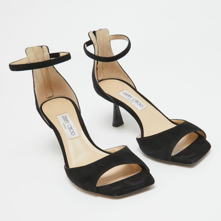 Pre Owned Jimmy Choo Black Suede Reon Sandals Size 41