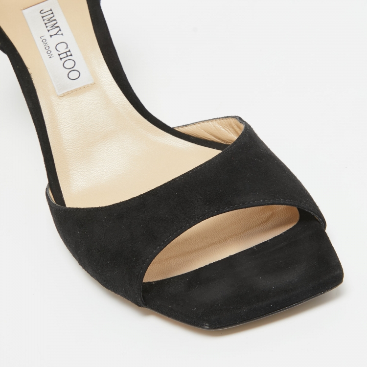 Pre Owned Jimmy Choo Black Suede Reon Sandals Size 41