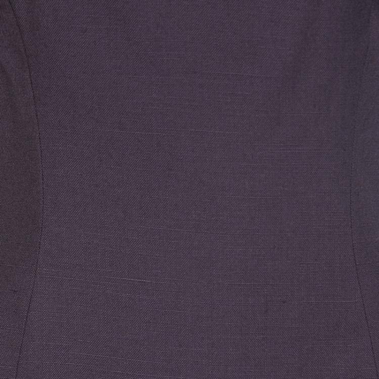 Pre Owned John Galliano Vintage Purple Linen Sleeveless Dress M