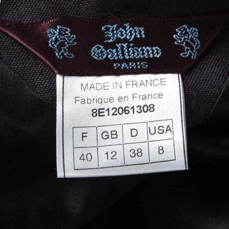 Pre Owned John Galliano Vintage Purple Linen Sleeveless Dress M