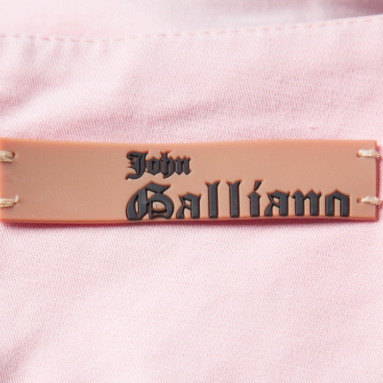 Pre Owned John Galliano Dull Pink Cotton Pencil Skirt L