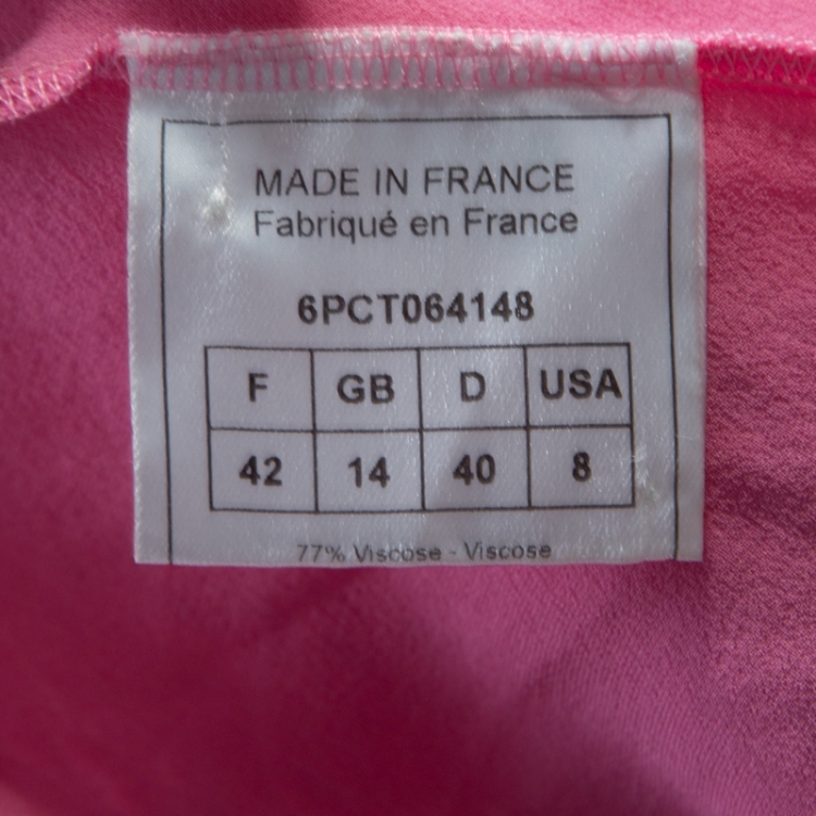 Pre Owned John Galliano Pink Textured Draped High Low Maxi Dress L