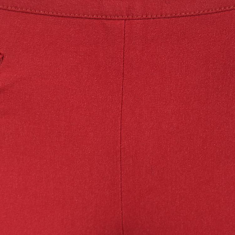 Pre Owned Joseph Red Stretch Gabardine Diamond Top Stitch Detail  Jeggings S