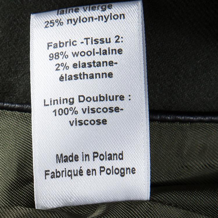 Pre Owned Joseph Khaki Gabardine Wool Frayed Trim Detail Bazz Blazer M