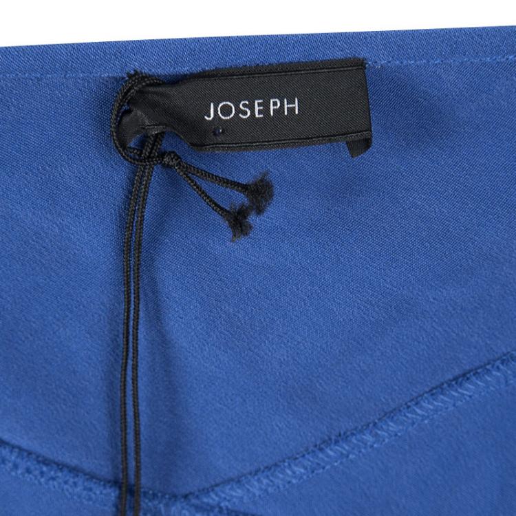 Pre Owned Joseph Blue Silk Hala Midi Skirt M