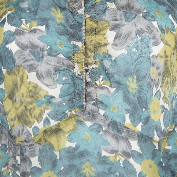 Pre Owned Joseph Watercolor Floral Printed Silk Sleeveless Battersea Dress M