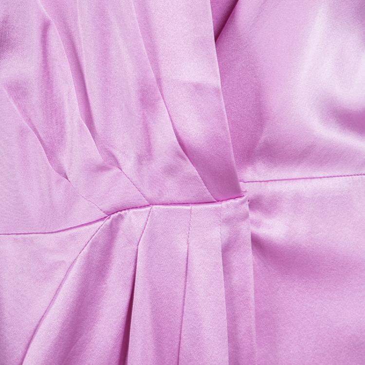 Pre Owned Joseph Pink Silk Satin Sleeveless Stellina Wrap Dress M