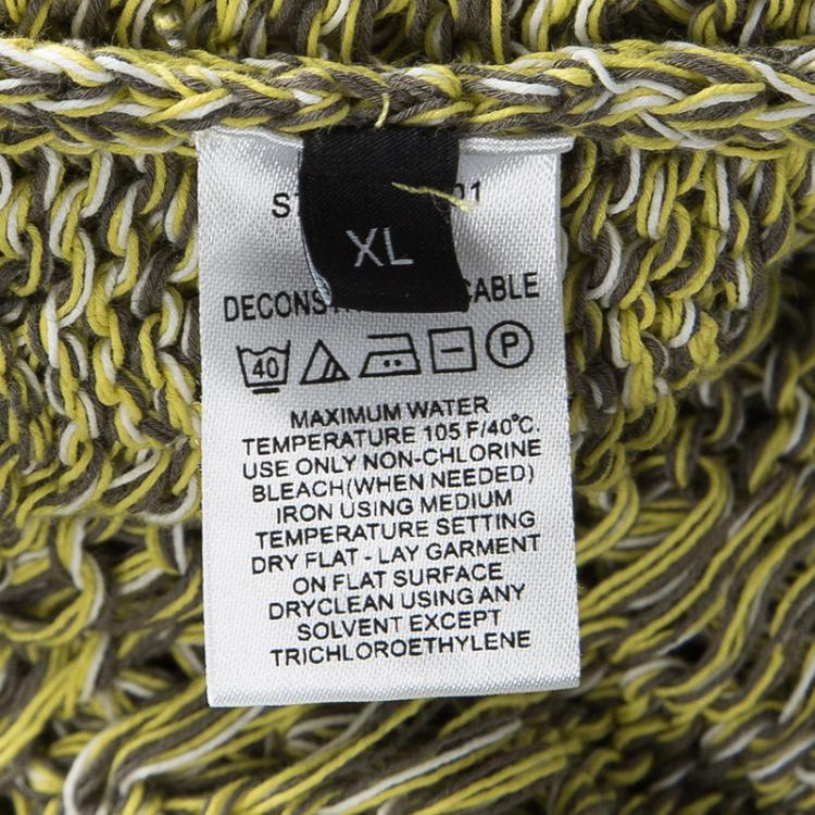 Pre Owned Joseph Mulitcolor Fatigue Deconstructed Chunky Cable Knit Pullover XL