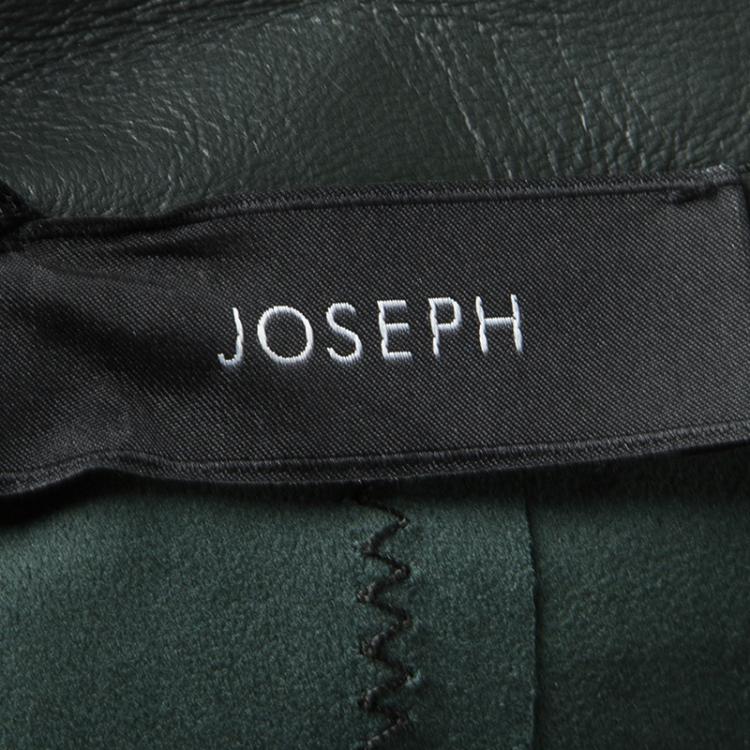 Pre Owned Joseph Forest Green Lambskin Nappa Leather New Alpha Jacket L