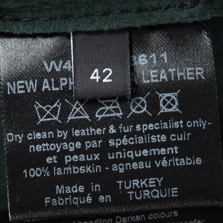 Pre Owned Joseph Forest Green Lambskin Nappa Leather New Alpha Jacket L