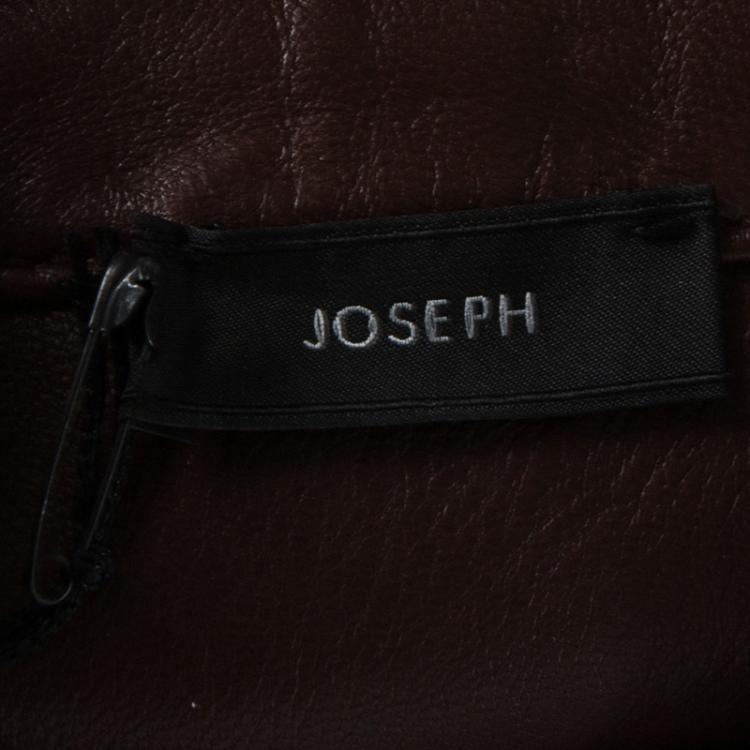 مملوكة مسبقًا Joseph Chestnut Brown Lambskin Glove Leather Garcon Shirt M
