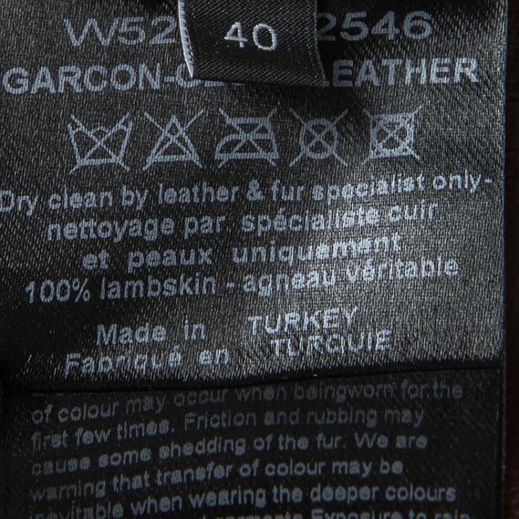مملوكة مسبقًا Joseph Chestnut Brown Lambskin Glove Leather Garcon Shirt M