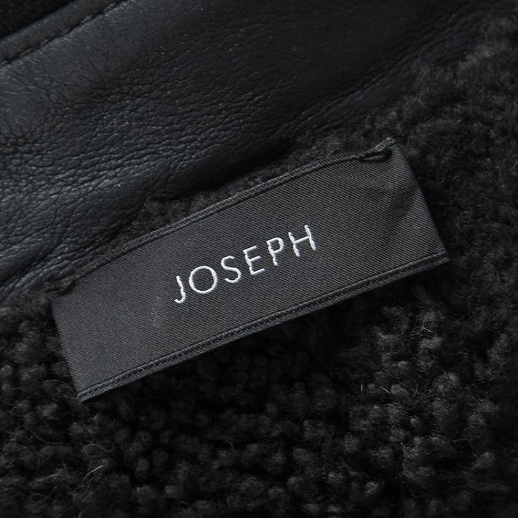 Pre Owned Joseph Forest Grey Lambskin Nappa Leather New Alpha Shearling Jacket L