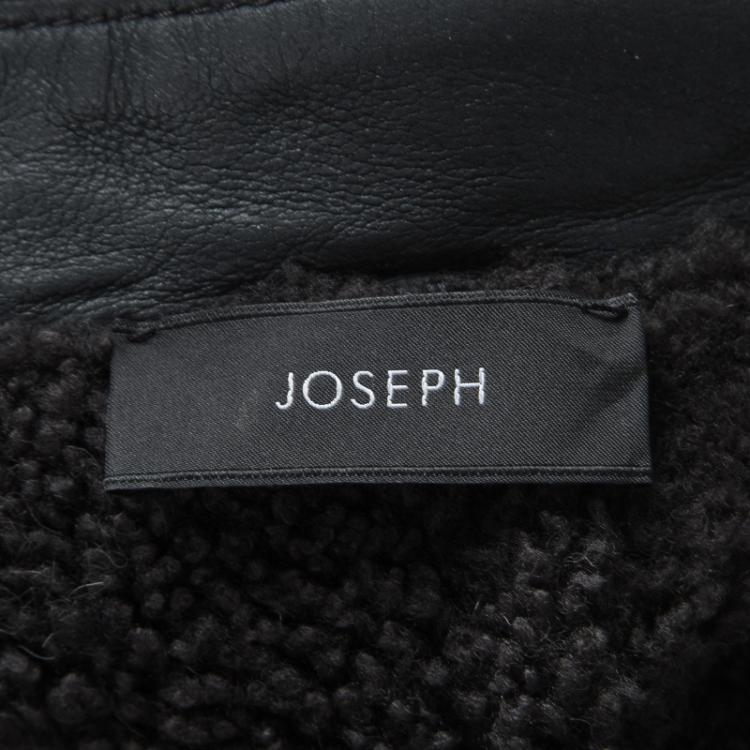 Pre Owned Joseph Forest Grey Lambskin Nappa Leather New Alpha Shearling Jacket M