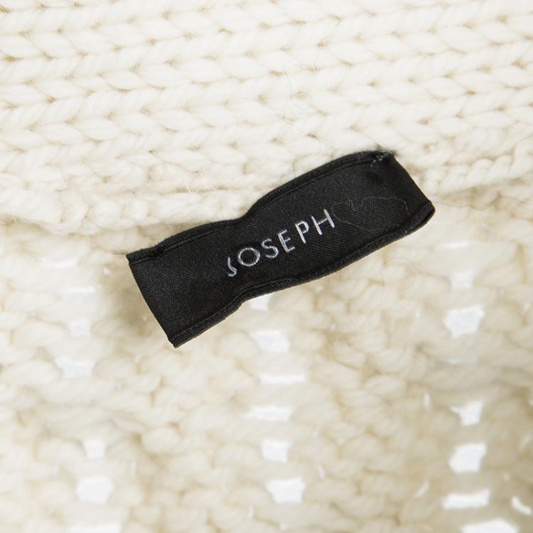 Joseph Cream Merino Wool Chunky Cable Knit Belted Cardigan M Joseph ...