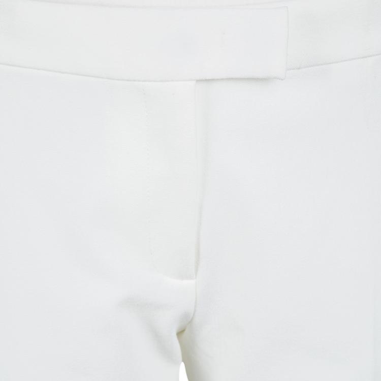 Pre Owned Joseph Off White Stretch Gabardine Finley Regular Fit Trousers L