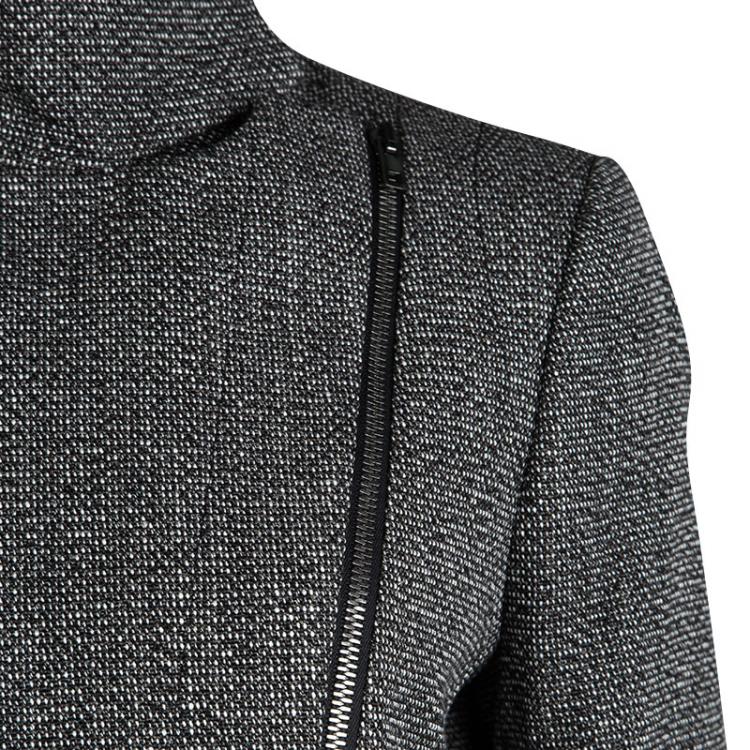 Pre Owned Joseph Tricolor Techno Tweed  Zip Detail Preston Long Coat M