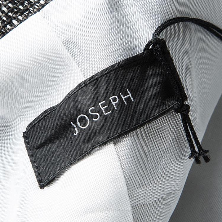 Pre Owned Joseph Tricolor Techno Tweed  Zip Detail Preston Long Coat L