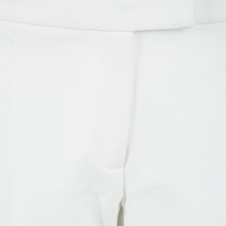 Pre Owned Joseph Off White Stretch Gabardine Finley Regular Fit Trousers L