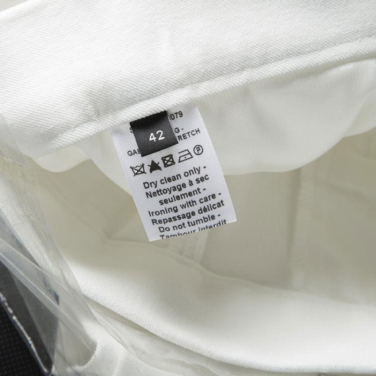 Pre Owned Joseph Off White Stretch Gabardine Finley Regular Fit Trousers L