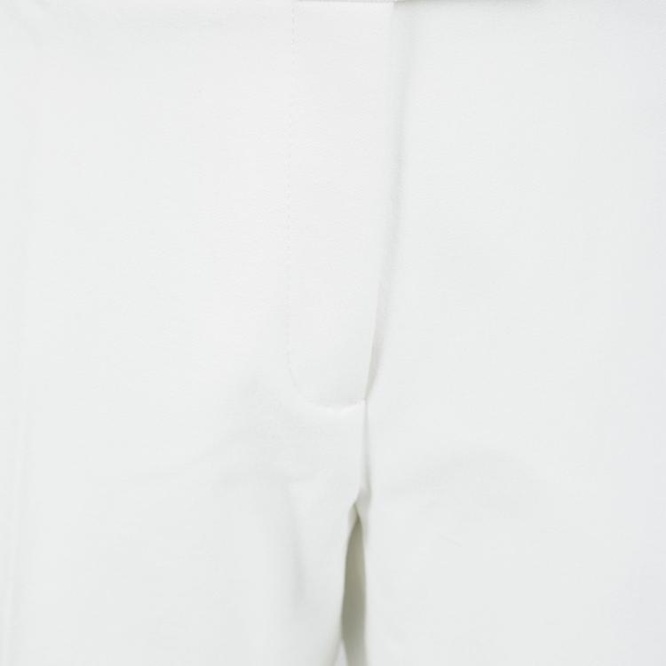 Pre Owned Joseph Off White Stretch Gabardine Finley Regular Fit Trousers L