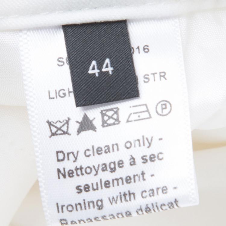 Pre Owned Joseph Off White Light Cotton Finley Straight Fit Trousers L