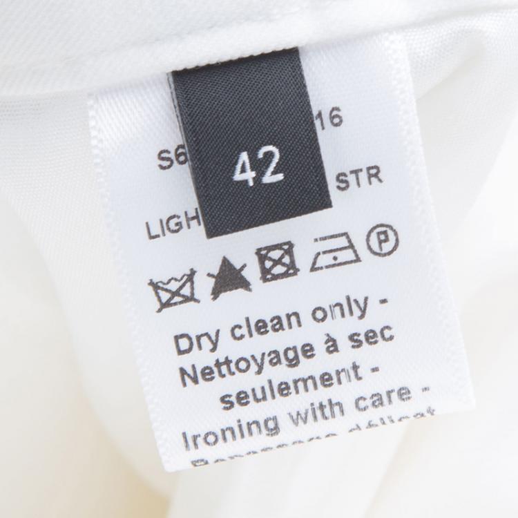 Pre Owned Joseph Off White Light Cotton Finley Straight Fit Trousers L